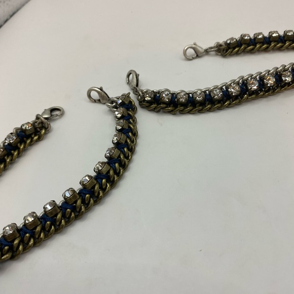 (2) Rhinestone tri-color chain extension necklace belt BLING - Picture 2 of 4